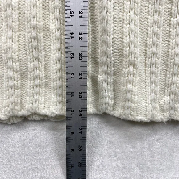 Avalin Sweater Vest Faux Fur Collar Wool Blend Sleeveless Knit Ivory M - Picture 6 of 7